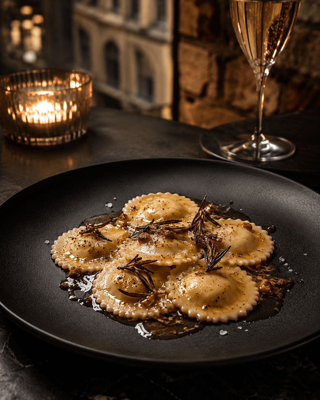Photo du plat : Ravioles de chèvre frais & miel de Montérégie