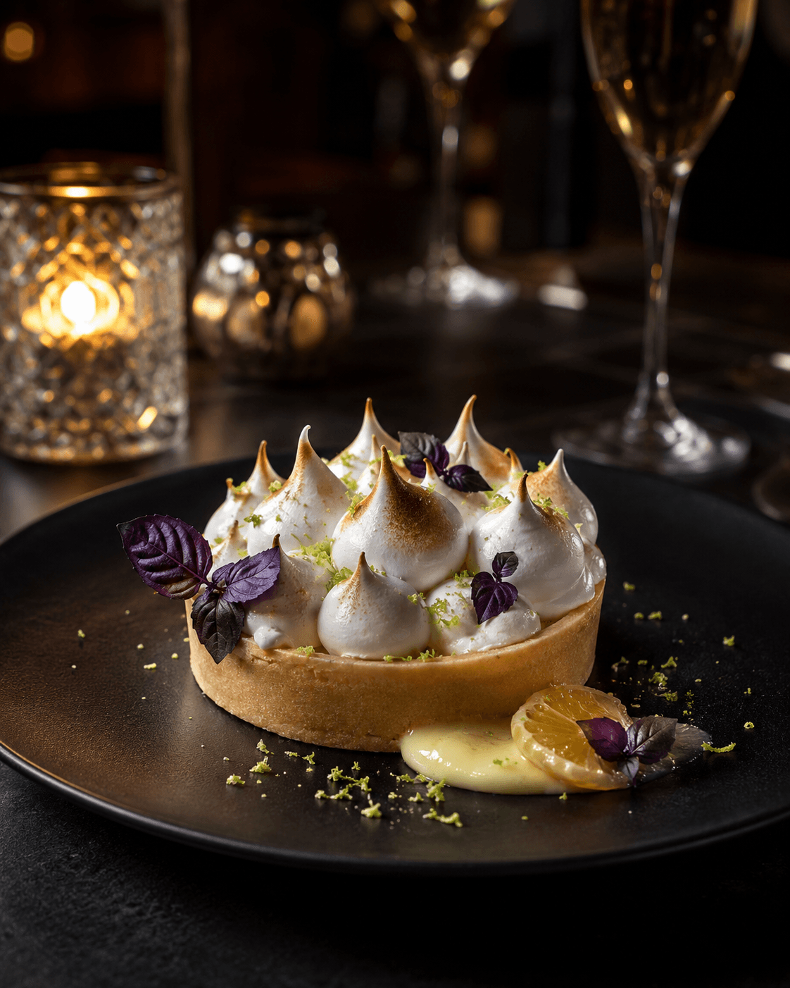 Photo du plat : Tarte citron confit & basilic pourpre