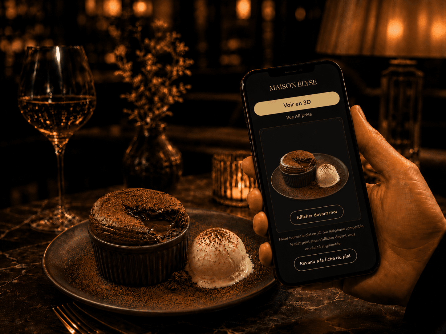 Présentation d’un plat Vistaire avec une vue immersive