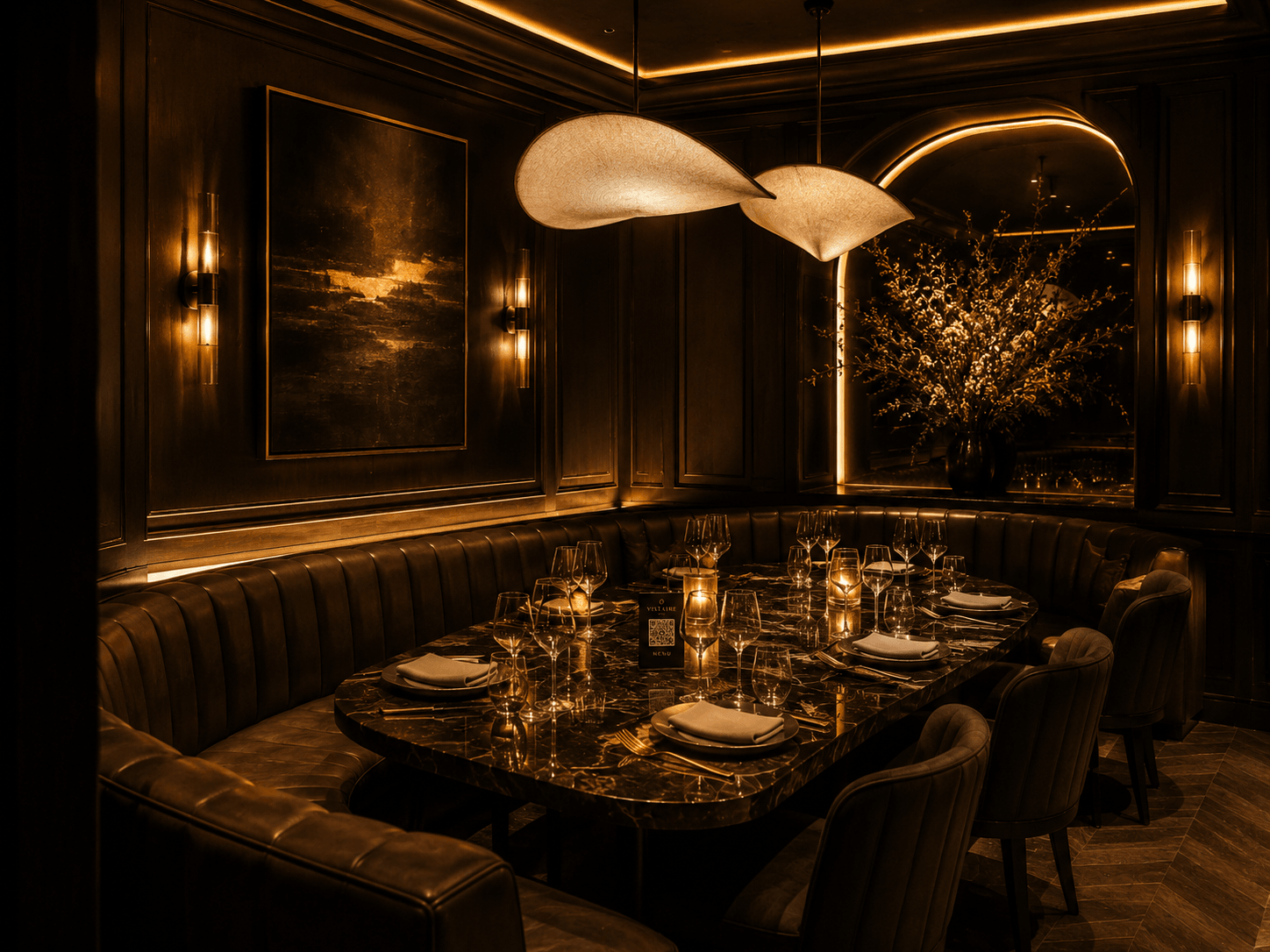 Salle de restaurant avec carte digitale pour Laval
