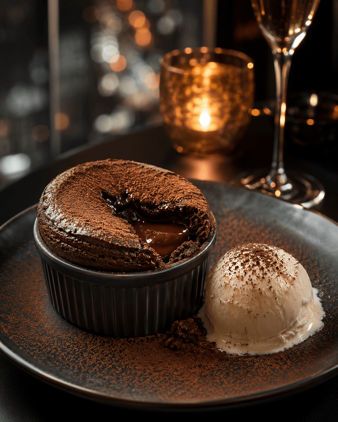 Dessert gastronomique dans un menu digital Vistaire