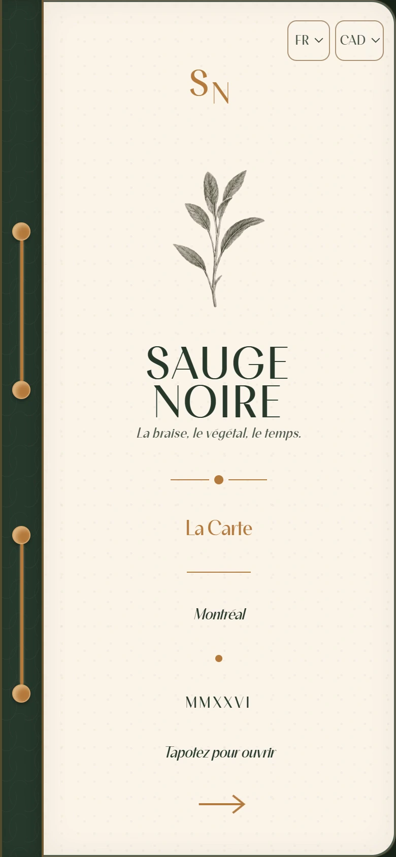 Aperçu du menu